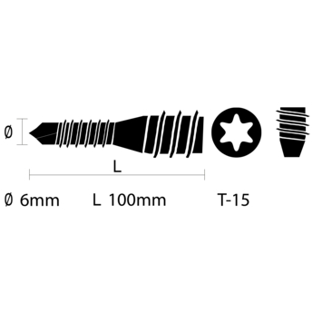 KARWEI afstandschroef 6x100 mm (15 stuks)