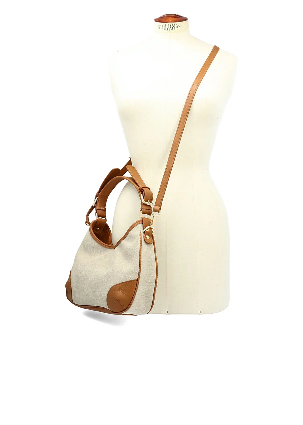 PORTE EPAULE WILLOWS TOILE ET CUIR GOLD