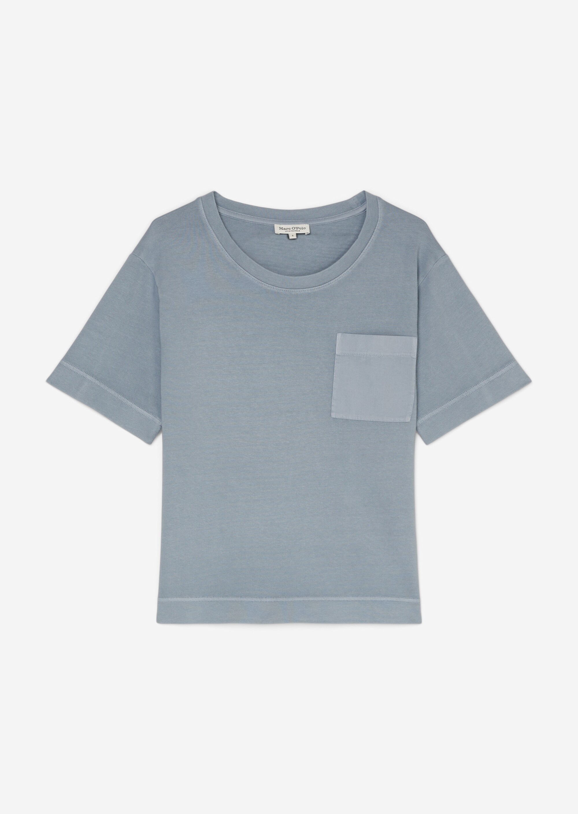 T-Shirt loosemit aufgesetzter Satin-Tasche