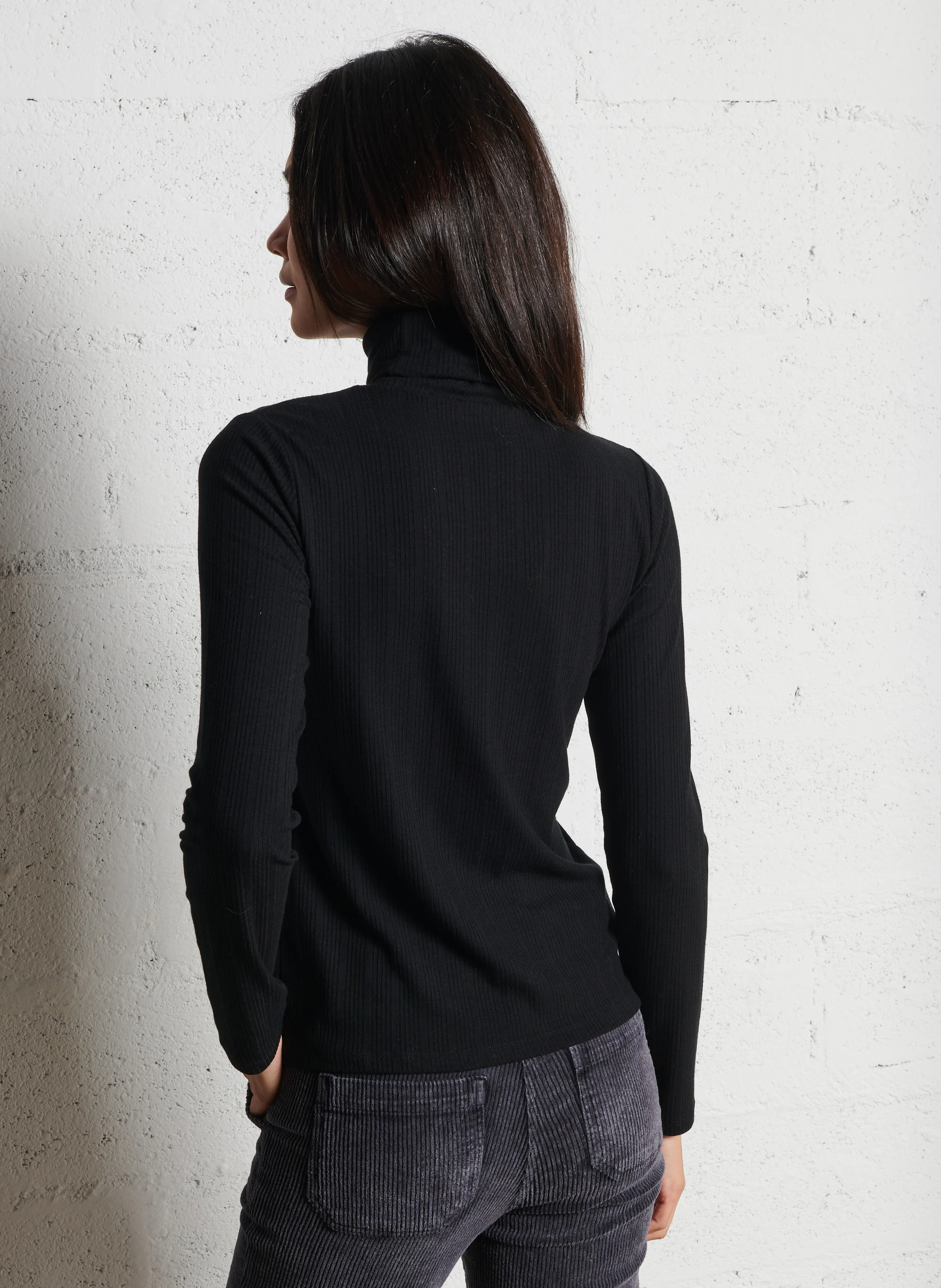 Sous-pull droit col roulé | Noir