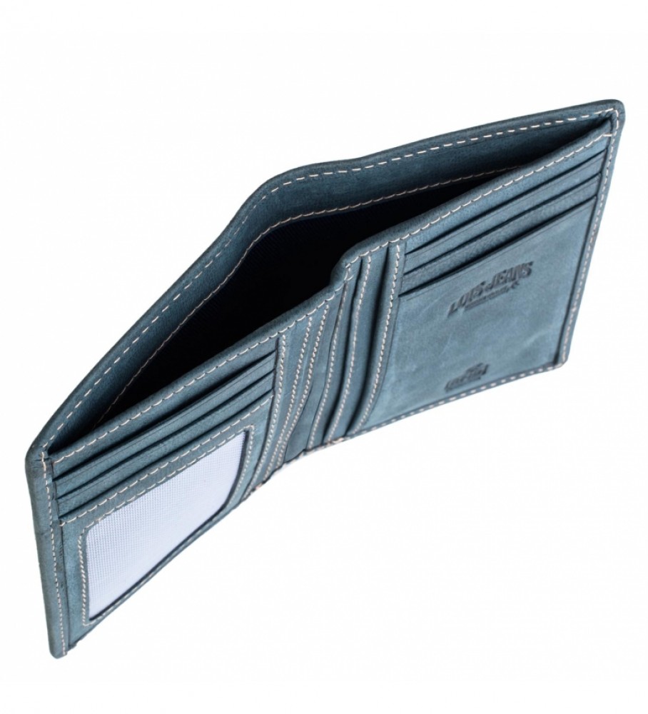 Carteira de couro Lois 201518 Azul - 8 x 11 cm -