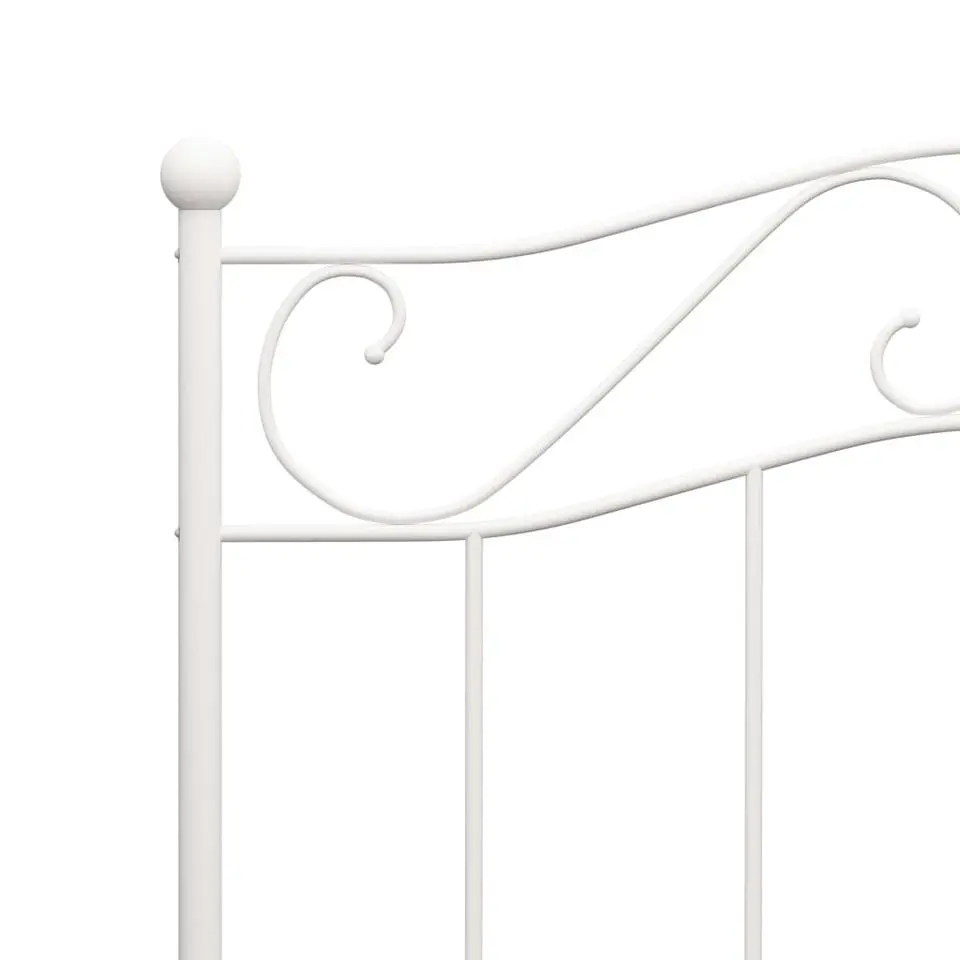 vidaXL - Bed frame met hoofdbord - Wit - Metaal - 100x200 cm