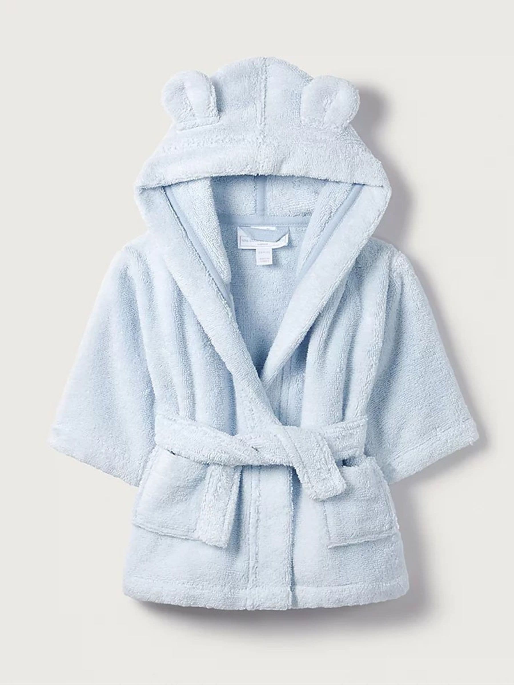 The White Company Blue Bear Baby 100% Cotton Robe