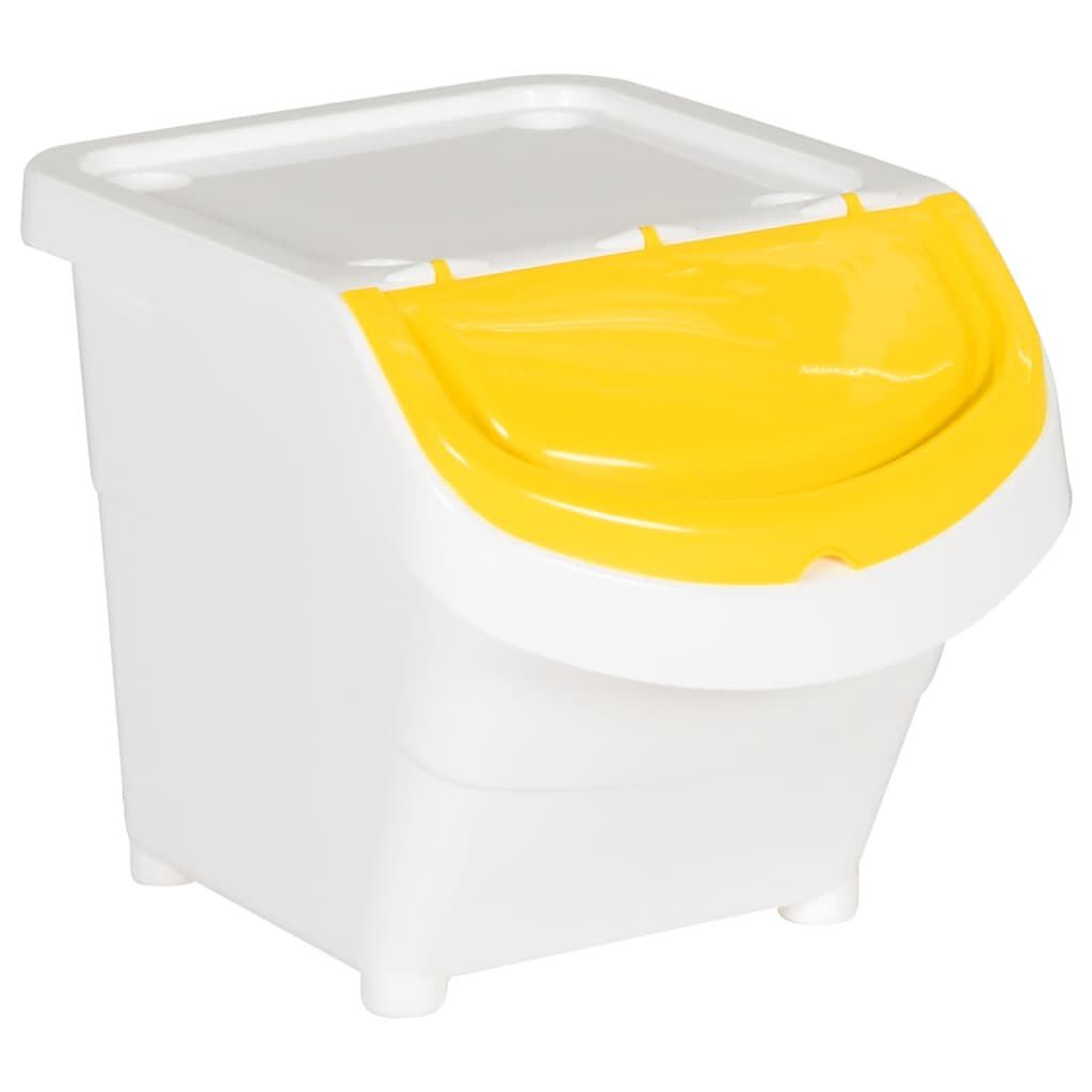 vidaXL Stapelbare afvalbakken, 3 stuks, wit, PP, 78 L