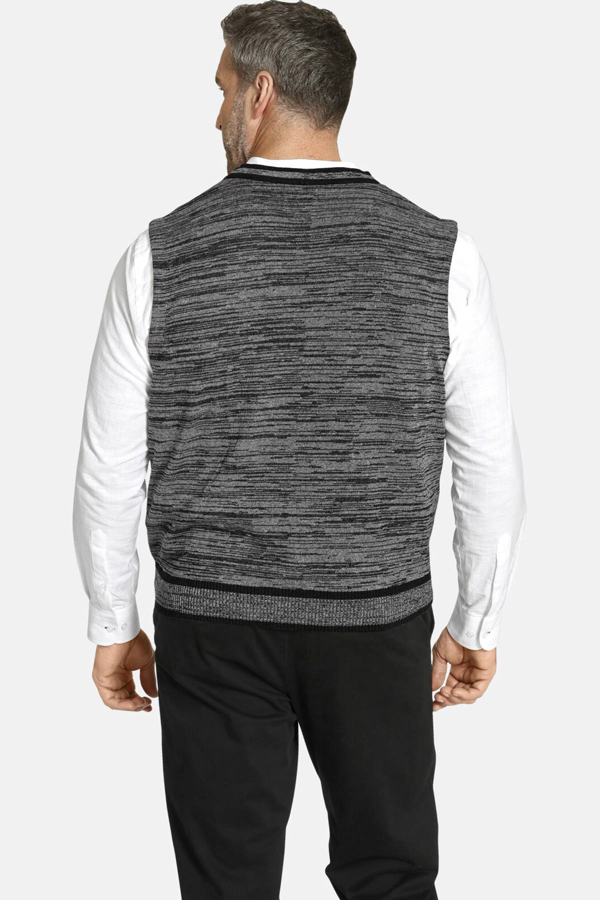 Charles Colby +FIT Collectie gilet DUKE BOYLES Plus Size grijs