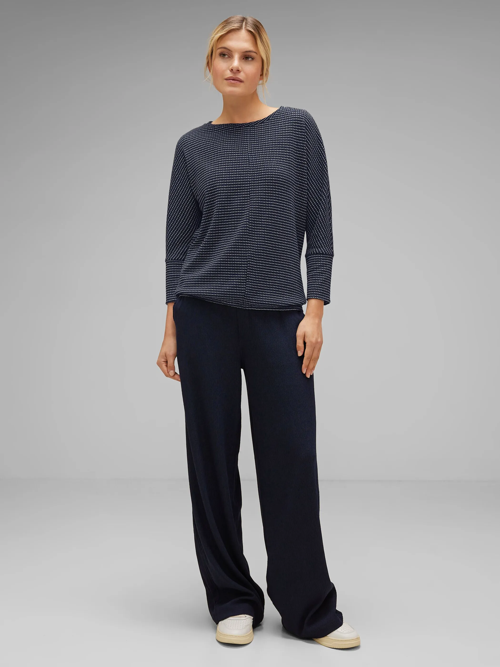 DamenStickpullover zweifarbig