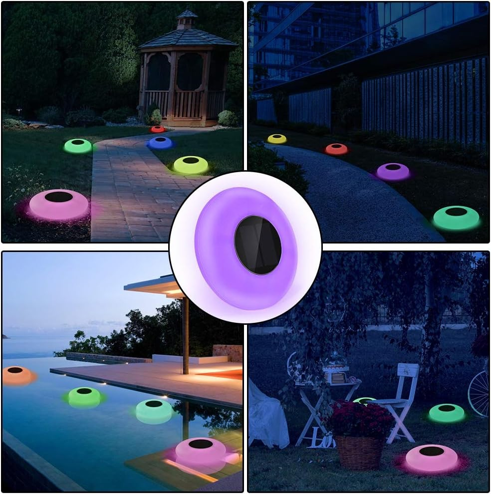 (Ø26cm) Schwimmendes Solar LED Pool Licht Outdoor Garten Lampe Pool Beleuchtung   Fernbedienung (IP65) - Bunt