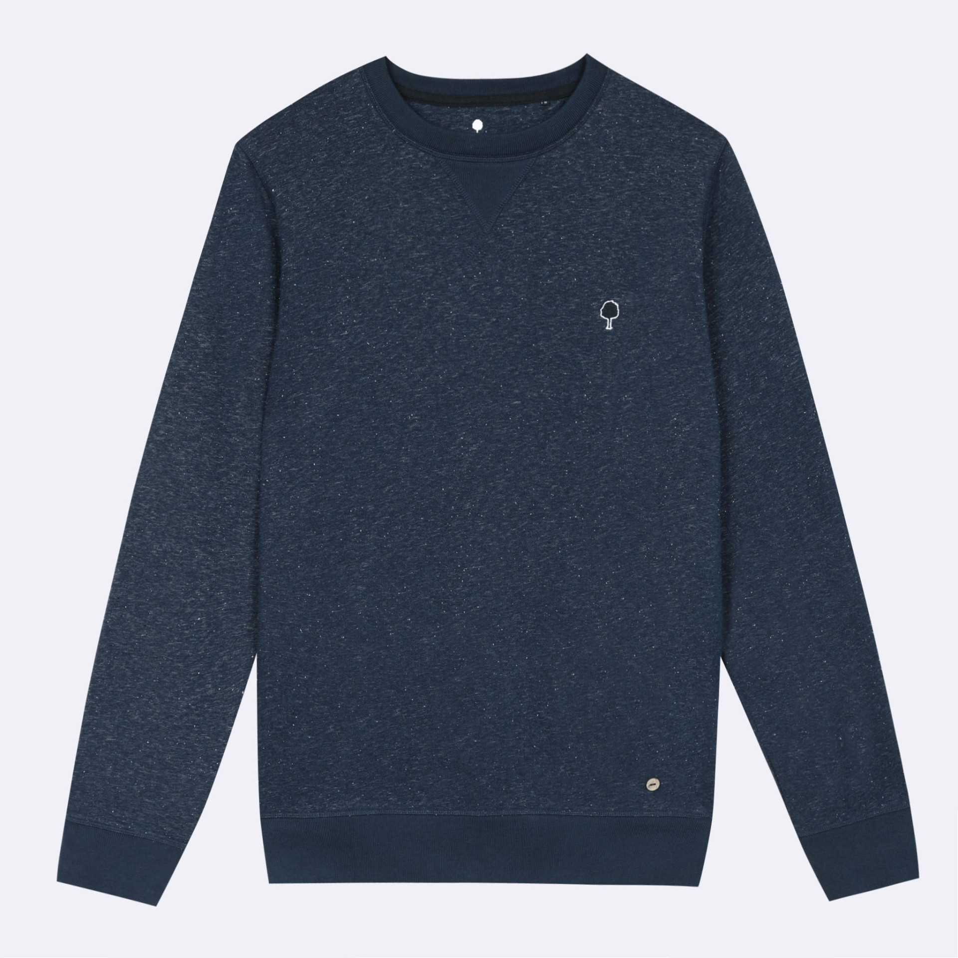 Sweat col rond bleu marine coton et coton recyclé - modèle Donon