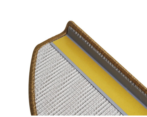 Sisal naturel donker trapmattenset, halfrond, 28x65 cm, 15 stuks