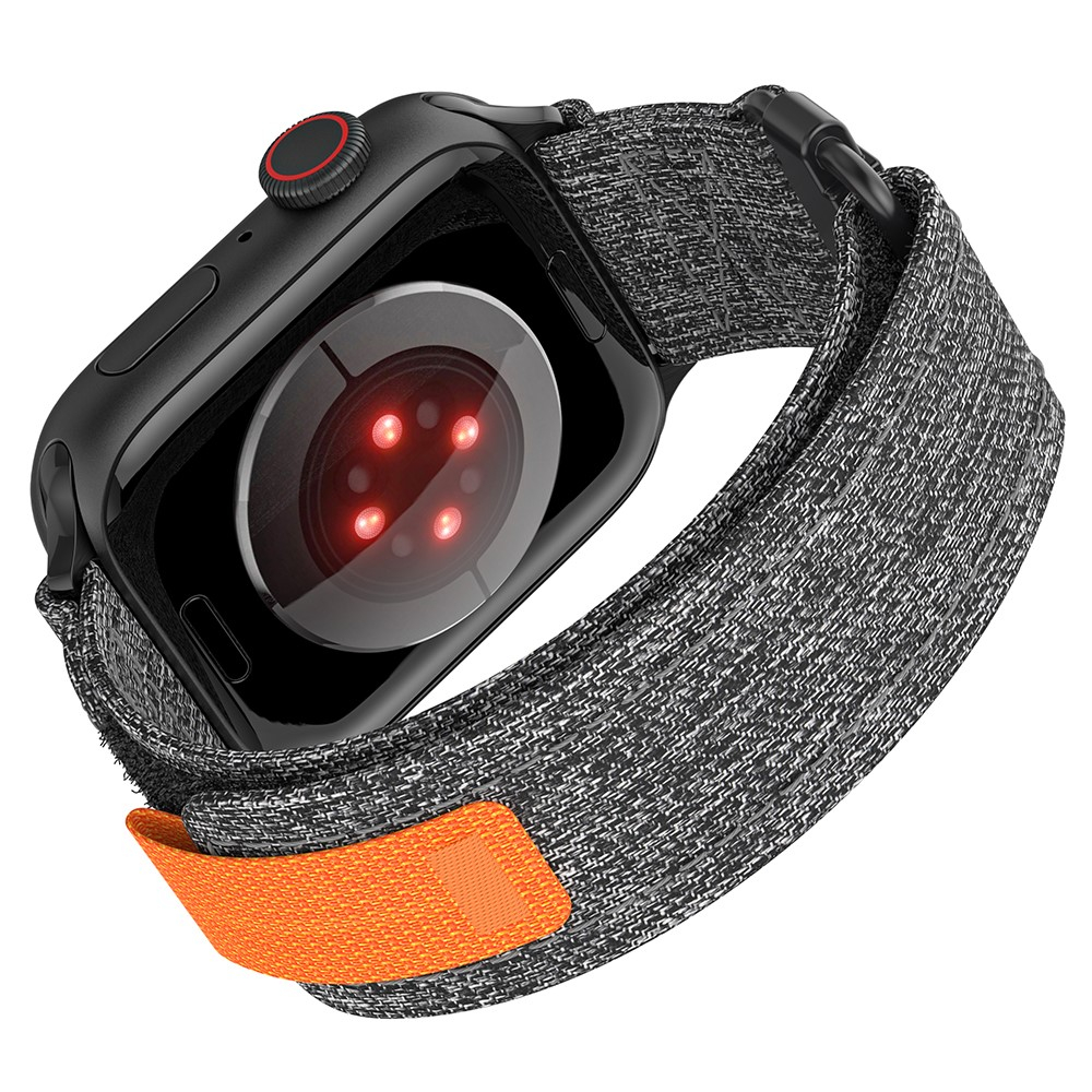 Apple Watch (42/41/40/38 mm) Nylon Armband mit Klettverschluss (Gelenkumfang: 130 - 220 mm) - Grau / Schwarz