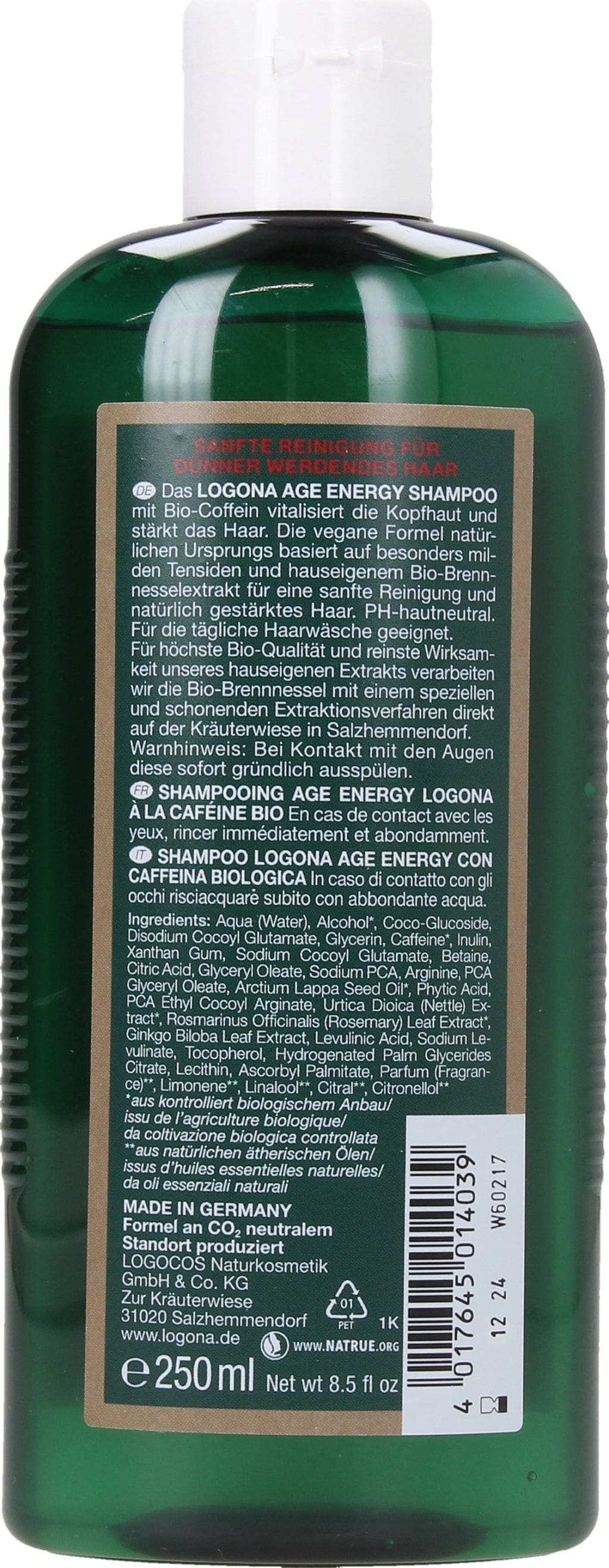 LOGONA  Age Energy Shampoo, 250 ml