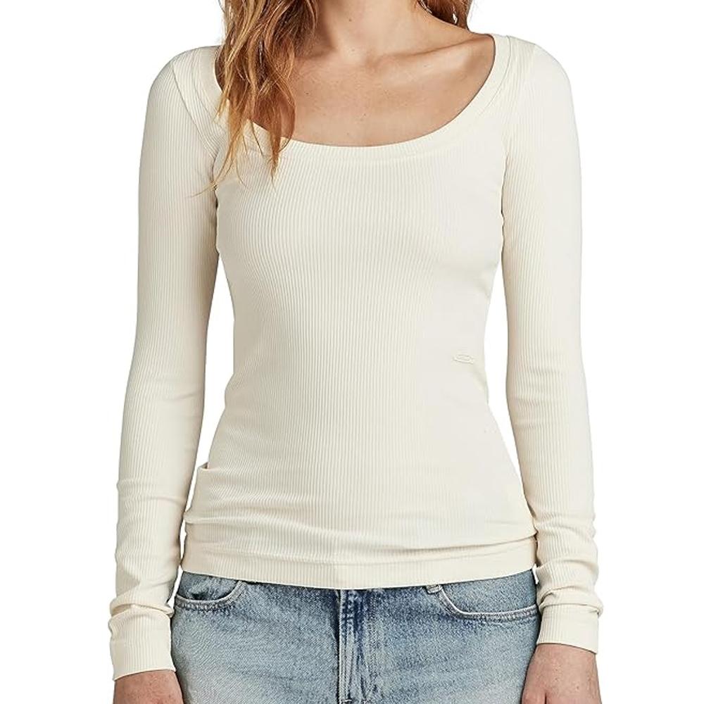 T-shirt Écru Femme G-Star Scoop