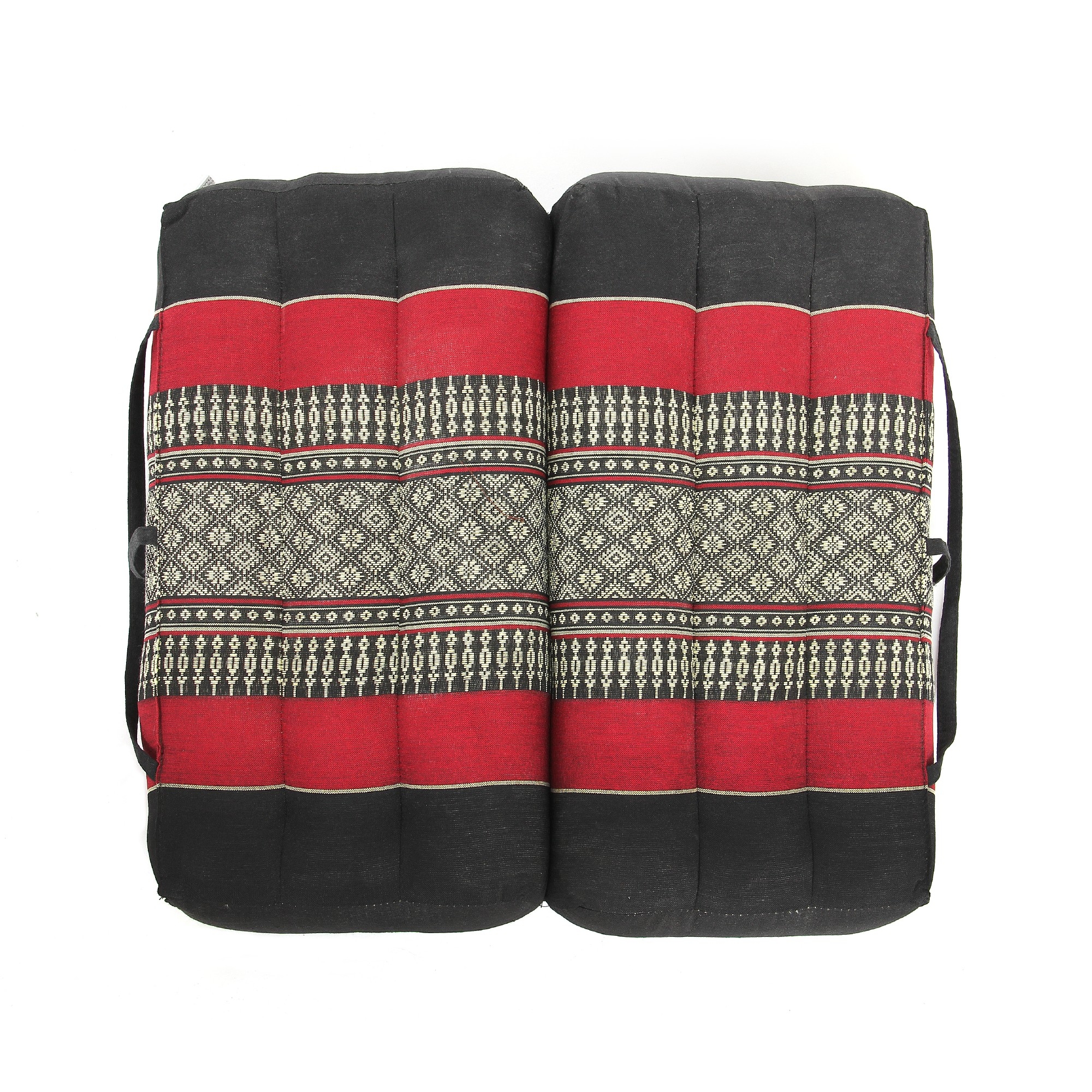 Yogakissen faltbar, rot, schwarz, B 40 cm, L 40 cm, H 7,5 cm von fischer's lagerhaus