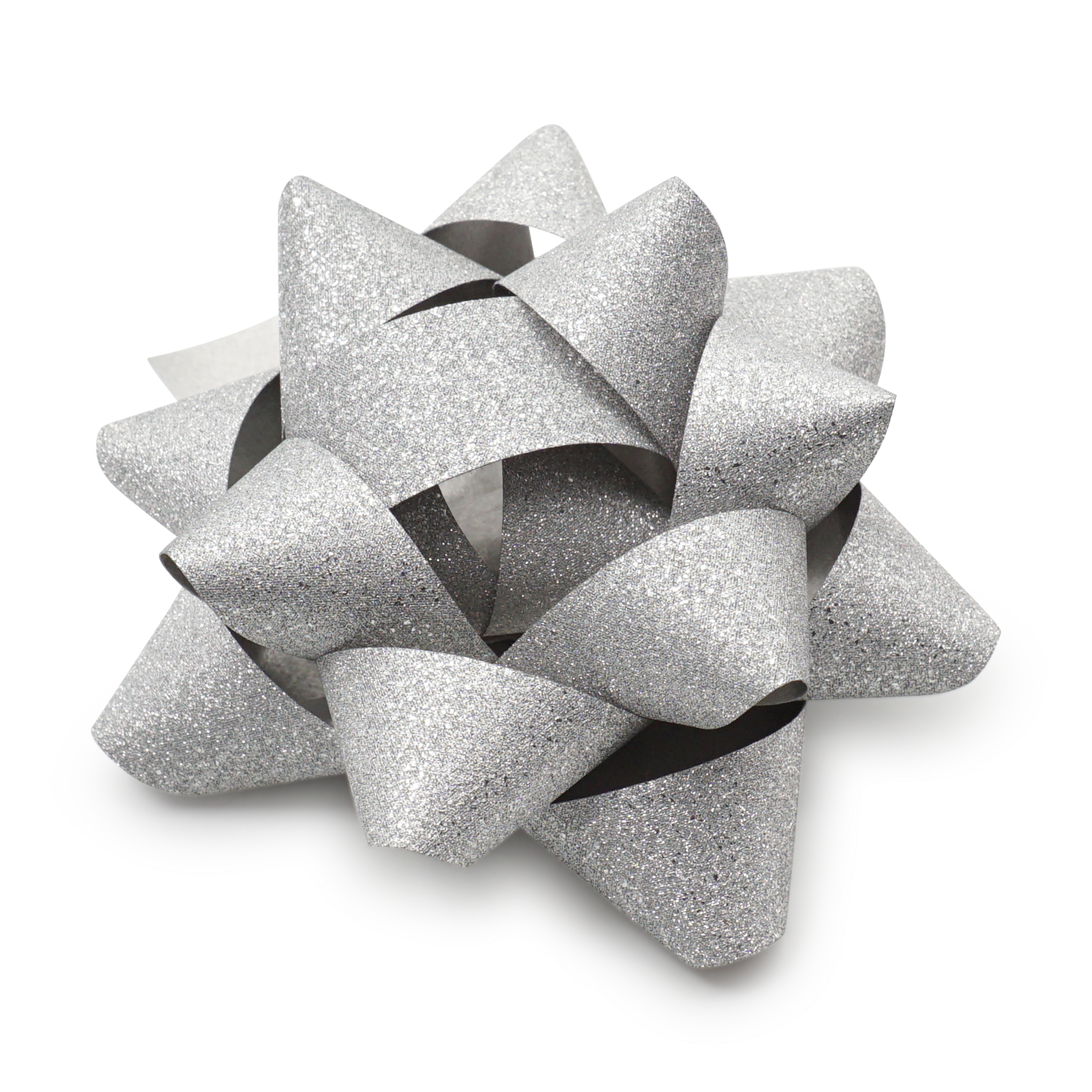 (10er Set) Ø75mm Selbstklebende Geschenk Maschen Glitzer Schleifen - Assortiert