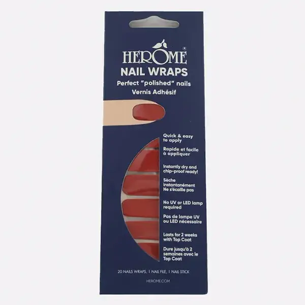 Adesivos para unhas Herôme vermelho rubi