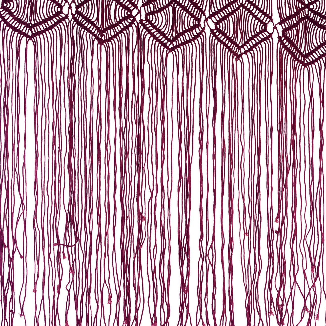 En Fil d'Indienne Rideau en macramé Resille carmin - 100x280 cm