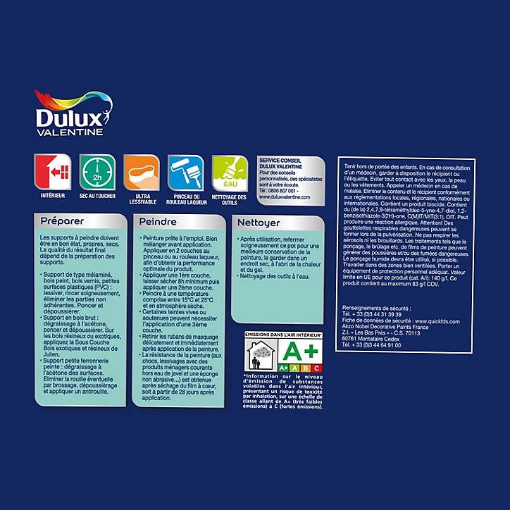 Peinture de rénovation pour mobilier Simple & Deco Meubles De Cuisine Dulux Valentine satin vert amande 2L