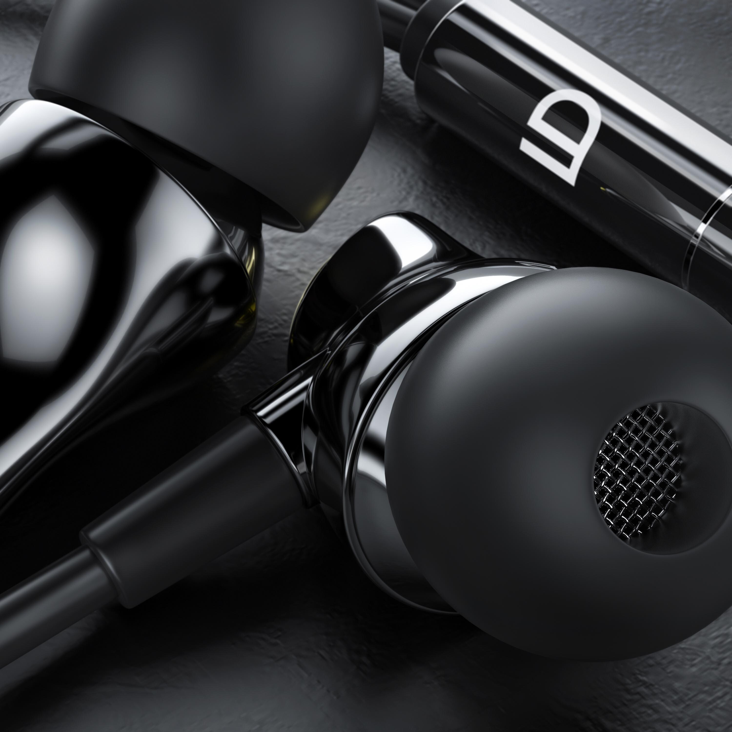 LIAM&DAAN In-Ear-Kopfhörer, High End Ceramic InEar 8mm Treiber / Aramid Kabel / Knickschutz, gold/schwarz