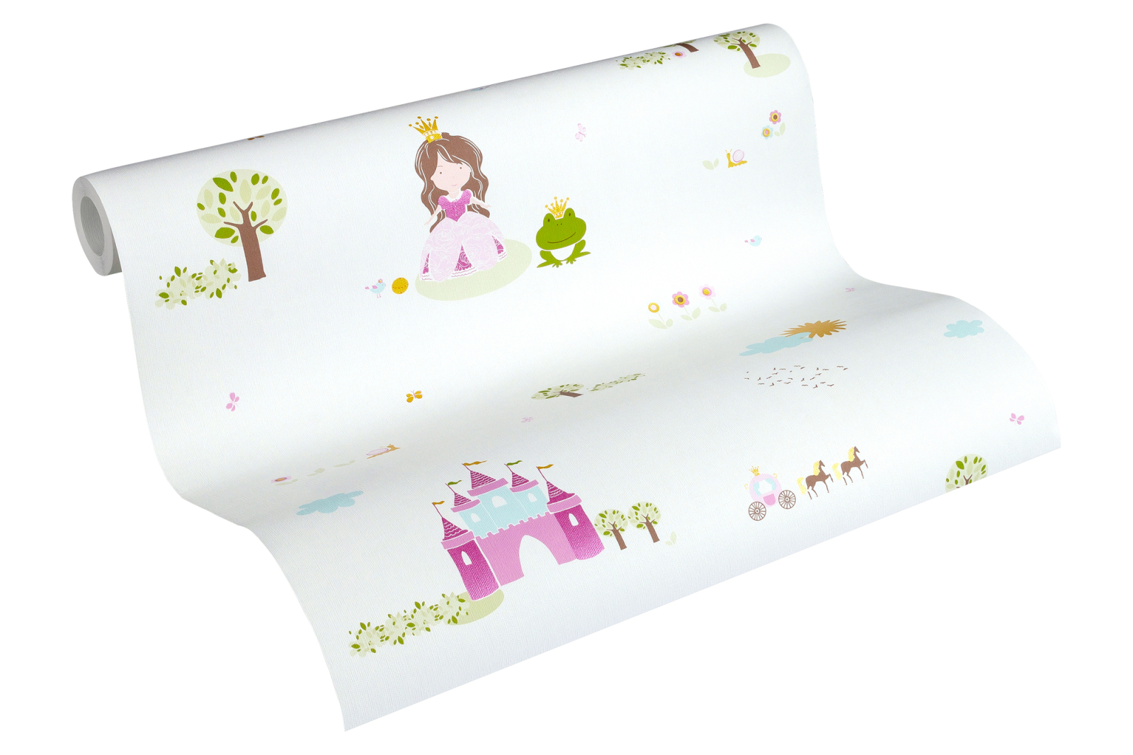 Vliestapete LITTLE STARS - weiß-rosa - 10 Meter