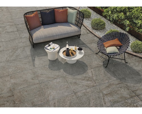 FLAIRSTONE porseleinen terrastegel Luserna Doree gerectificeerde rand 60 x 60 x 2 cm