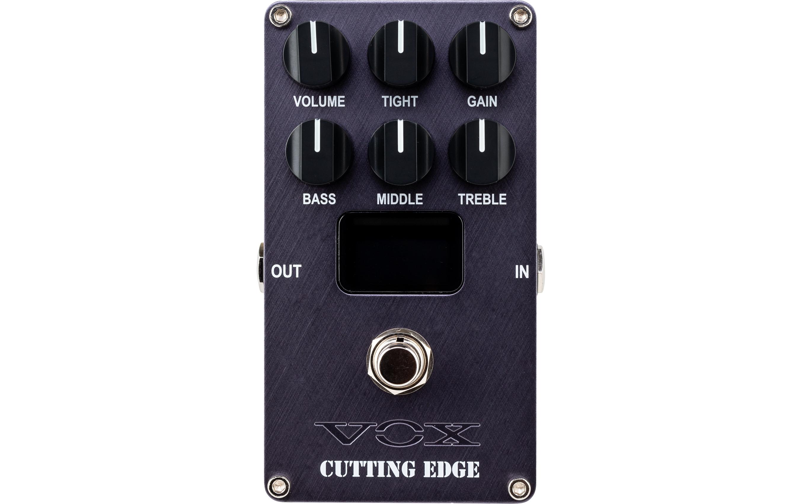 Pedal Cutting Edge<br>Nachahmung von Klangeigenschaften eines Gitarrenverstärkers mit Metal-Sound