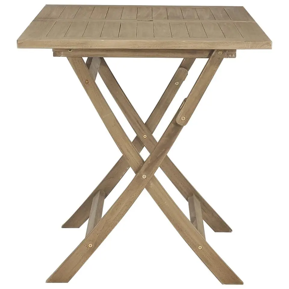 vidaXL - Tuintafel inklapbaar - Grijs - Massief teakhout - 120x70x75 cm