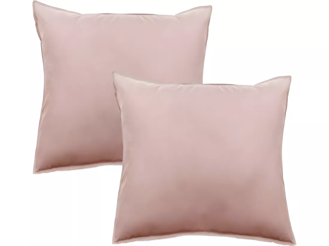Lot De 2 Taies D’oreiller Pur Coton Teint Lavé 63 Fils/cm² Vent Du Sud - Rose - 65 X 65 Cm