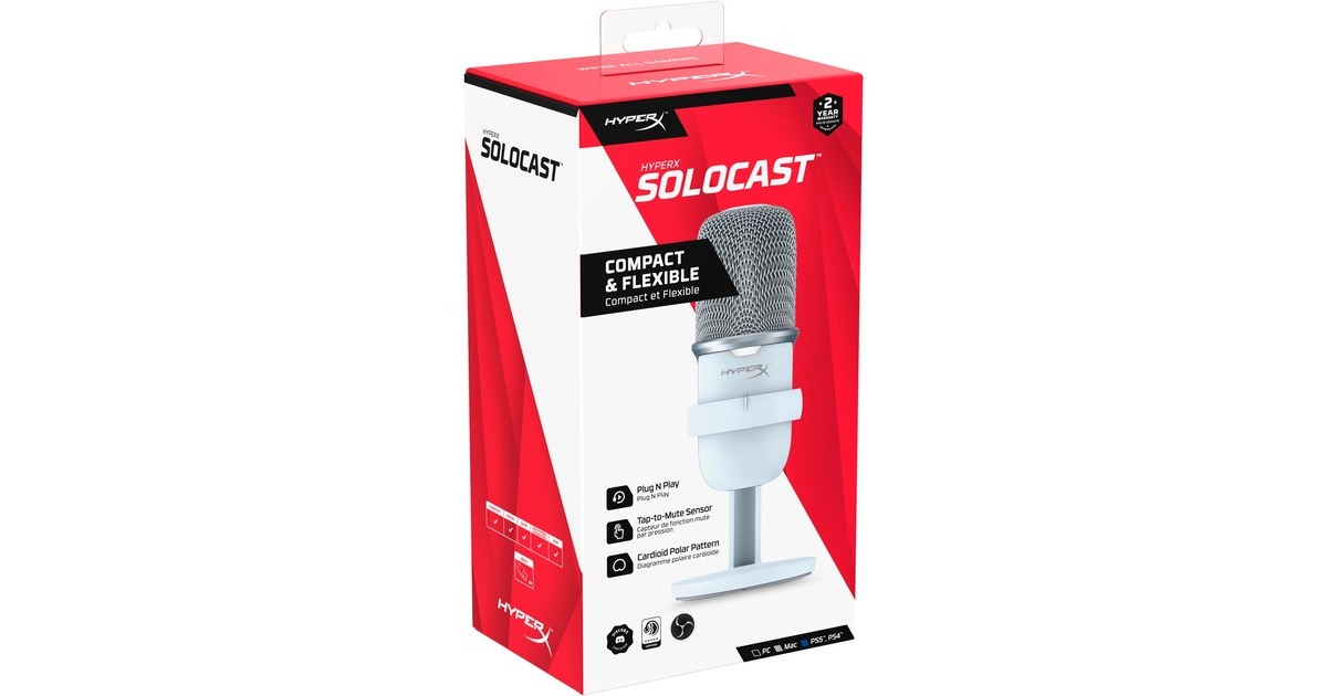 HyperXSoloCast microfoon  (Wit, Pc)