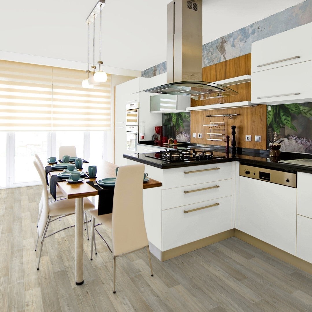 Vinylvloer per meter, houtlook PVC vloerrol met schuimrug, 200 cm breed (verkocht per meter)