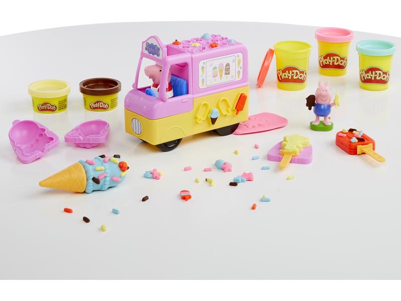 Play-Doh Knetspielzeug Peppa`s Ice Cream Playset Peppas Eiscreme-Spielset mit 5 Knetdosen