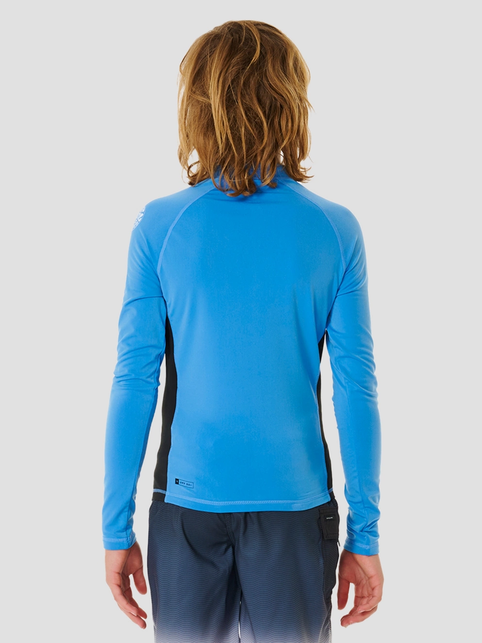 Rip Curl Icons Uv Brushed Kids Longsleeve Rash Guard blue gum