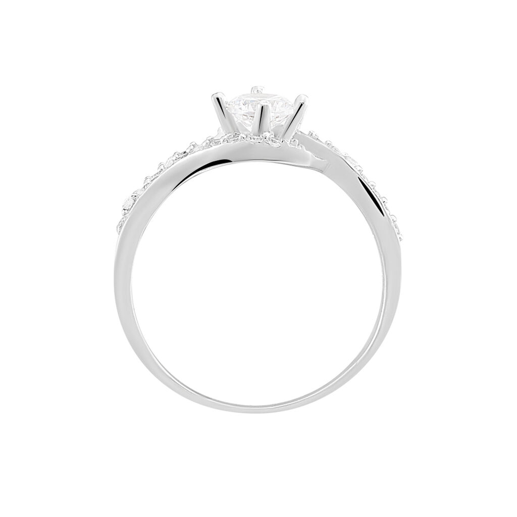 Bague Lines Argent Blanc Oxyde De Zirconium