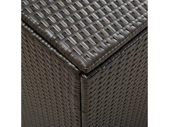 Boîte de rangement de jardin résine tressée 180x90x70 cm marron