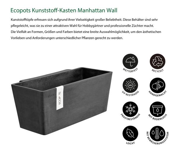 Ecopots Kunststoff-Kasten Manhattan Wall mit