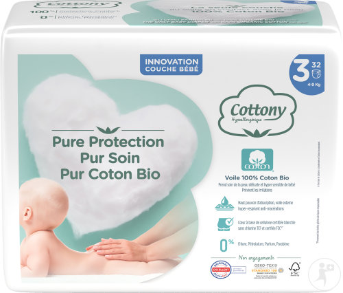 Cottony Couches Bébé 4/9Kg Taille 3 Pièces 32