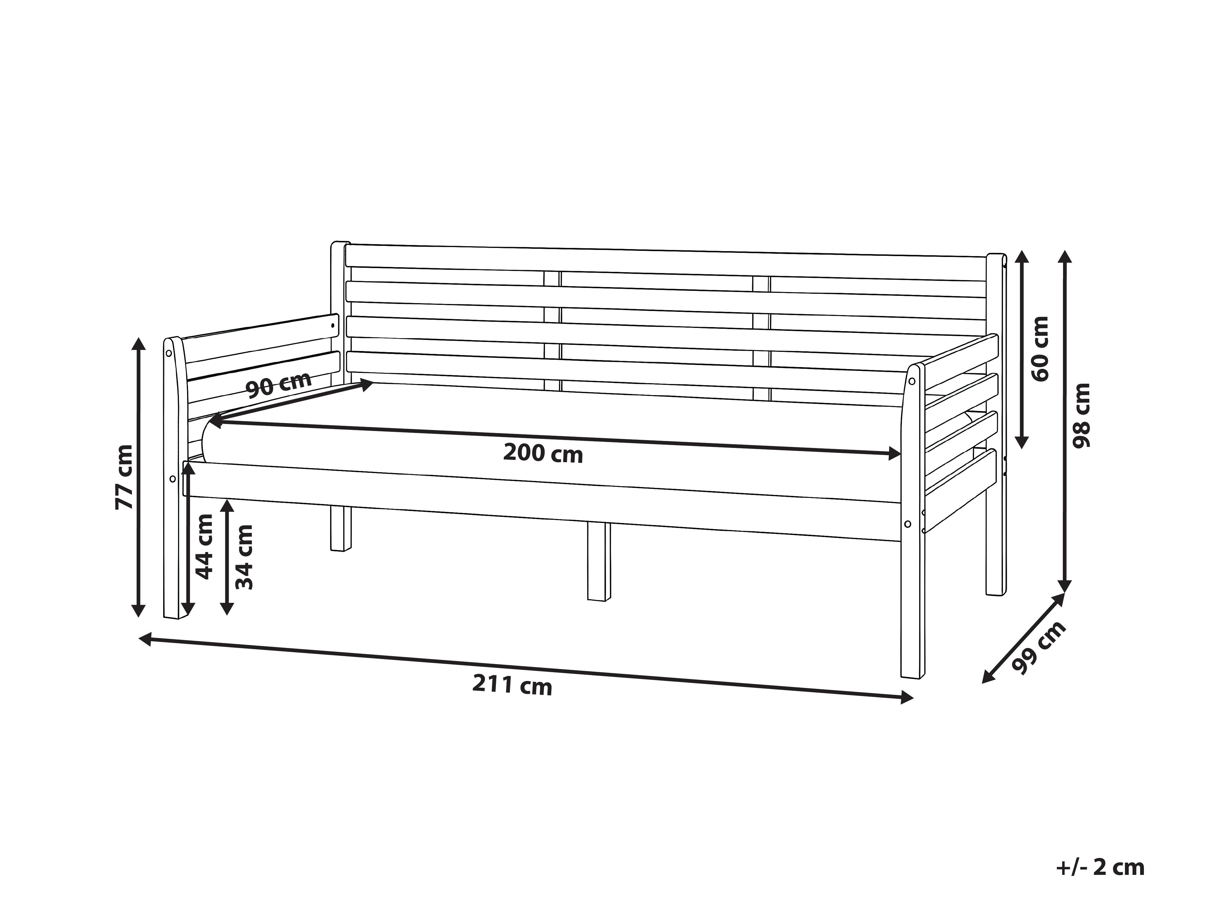 Bedbank Hout THEZA 90 x 200 cm Natuurlijk