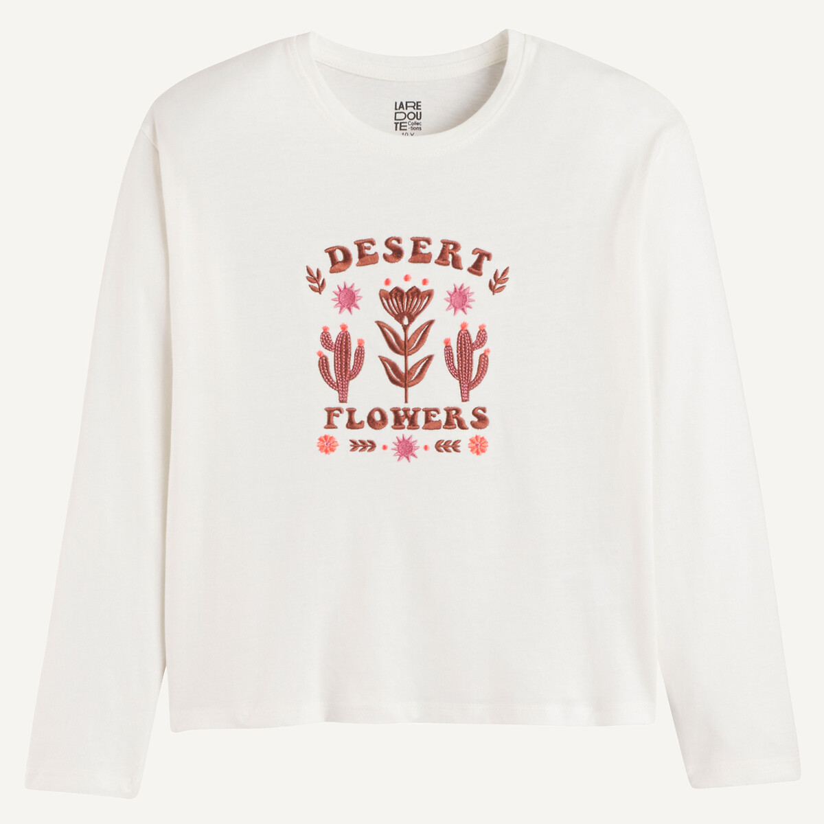 COLEÇÕES LA REDOUTE<br>Camiseta de manga comprida com bordado