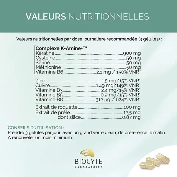 Biocyte Keratin Forte 900mg - Estimulante para o Crescimento e Fortalecimento Capilar - 120 cápsulas