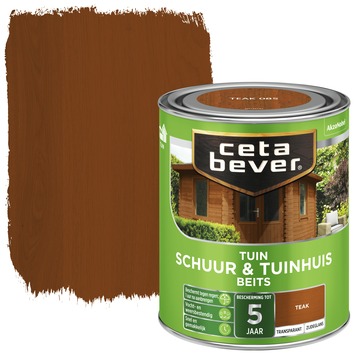 CetaBever Tuinbeits Schuur & Tuinhuis zijdeglans transparant teak 750 ml