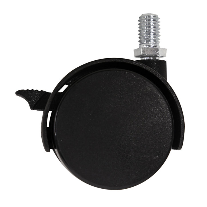 Roulette jumelée pivotante avec frein ø50 mm, plaque 10 x 15 mm, charge max 40kg