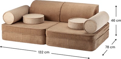 Wigiwama Play Byggbar Sofa 272x156 cm, Toffee