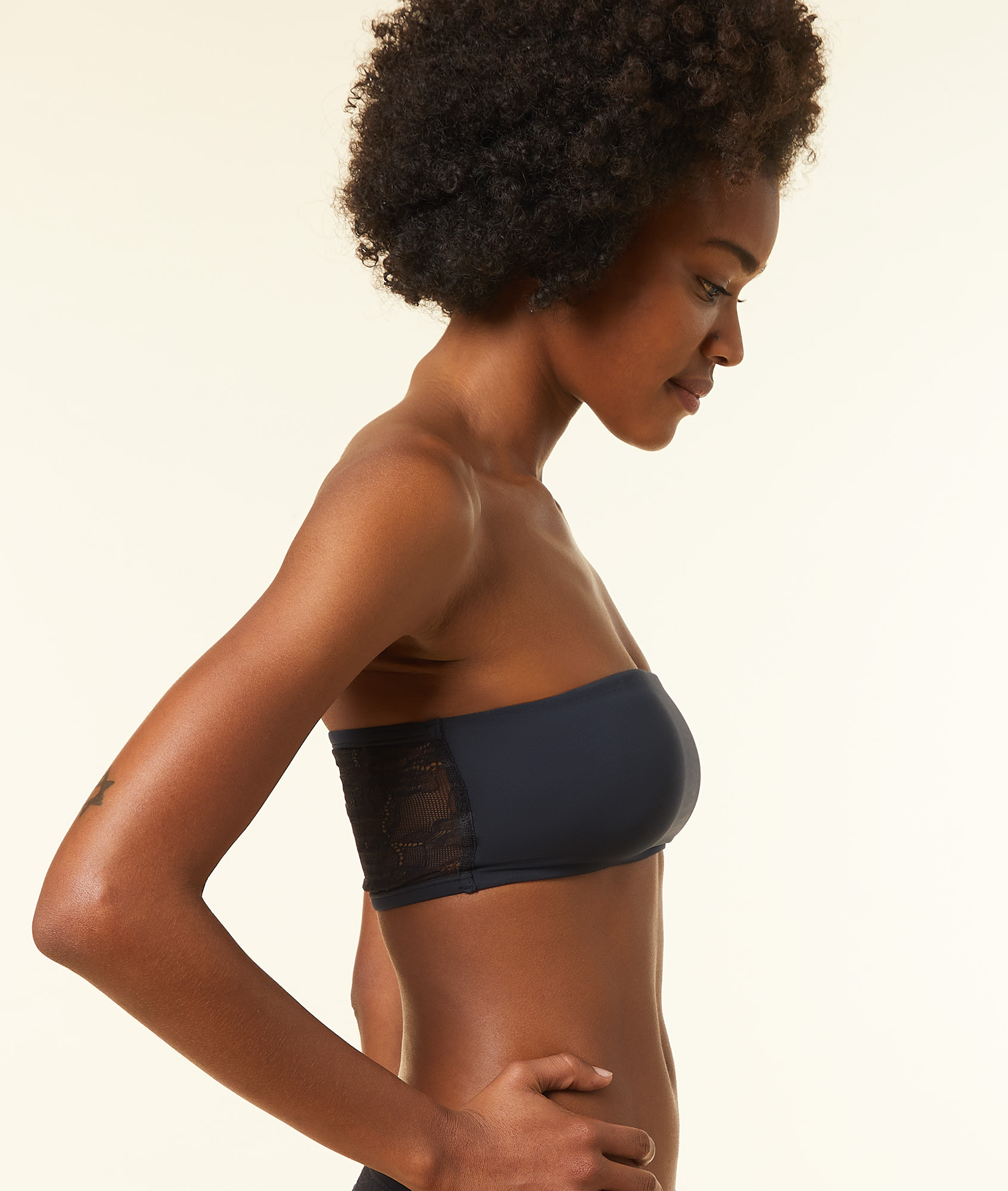 Bandeau réversible en dentelle et microfibre extensible