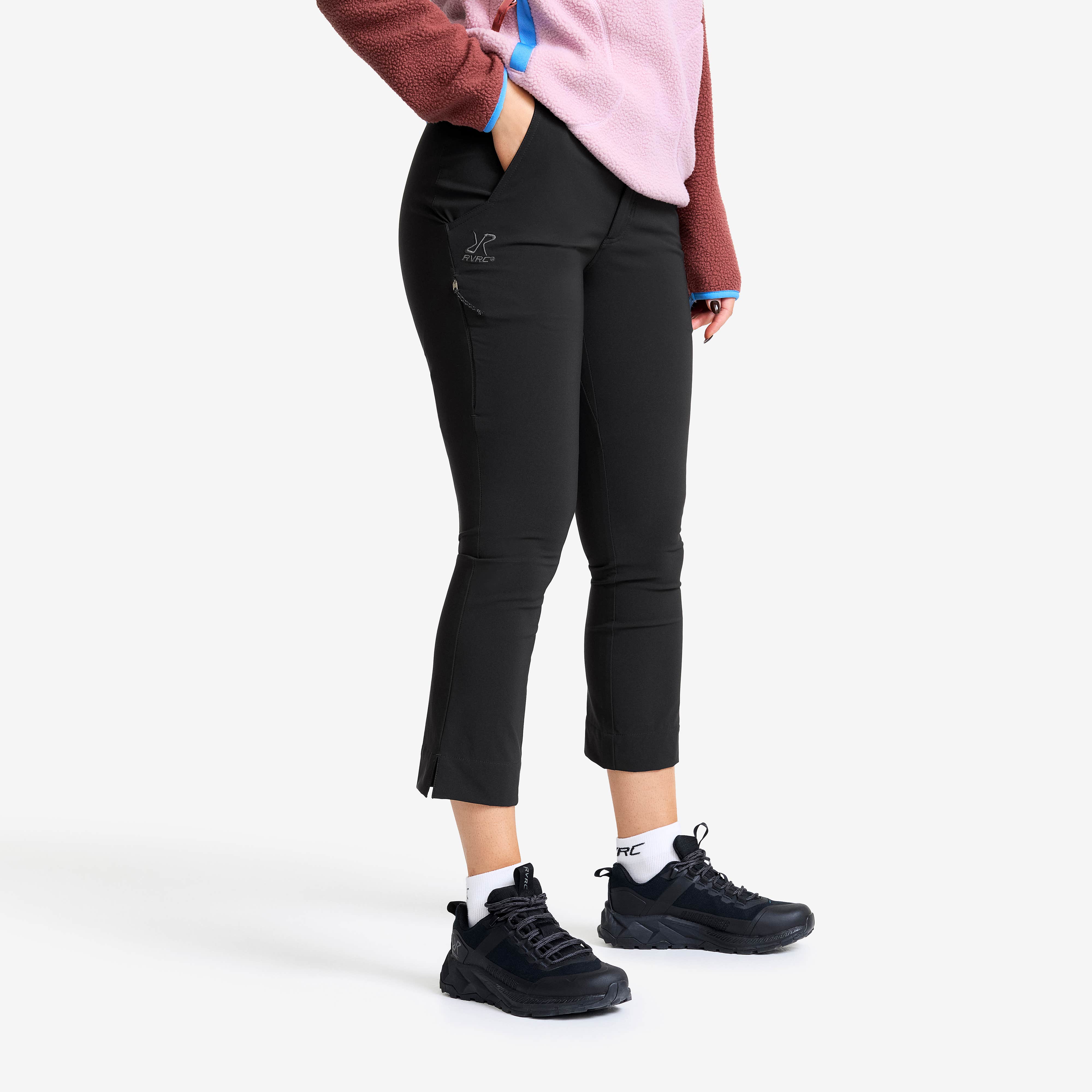 Variety High-waist Cropped Pants Dame Black