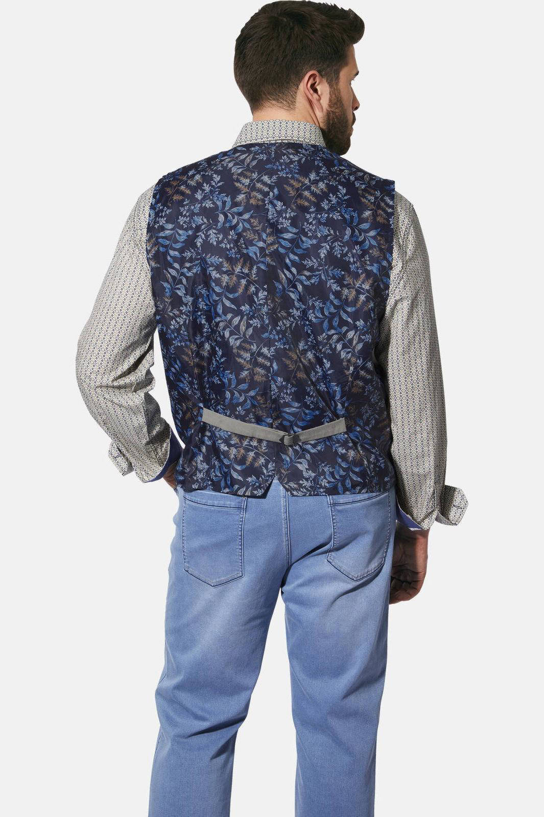 Charles Colby gilet DUKE BARNABOR Plus Size met all over print grijs
