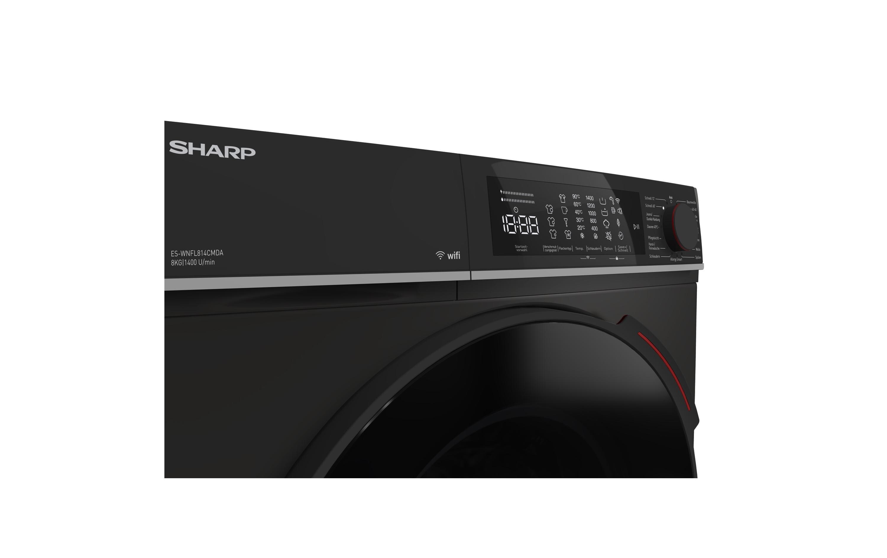 Waschmaschine ES-WNFL814CMDA-DE Links<br>Frontloader mit 8 kg Ladekapazität