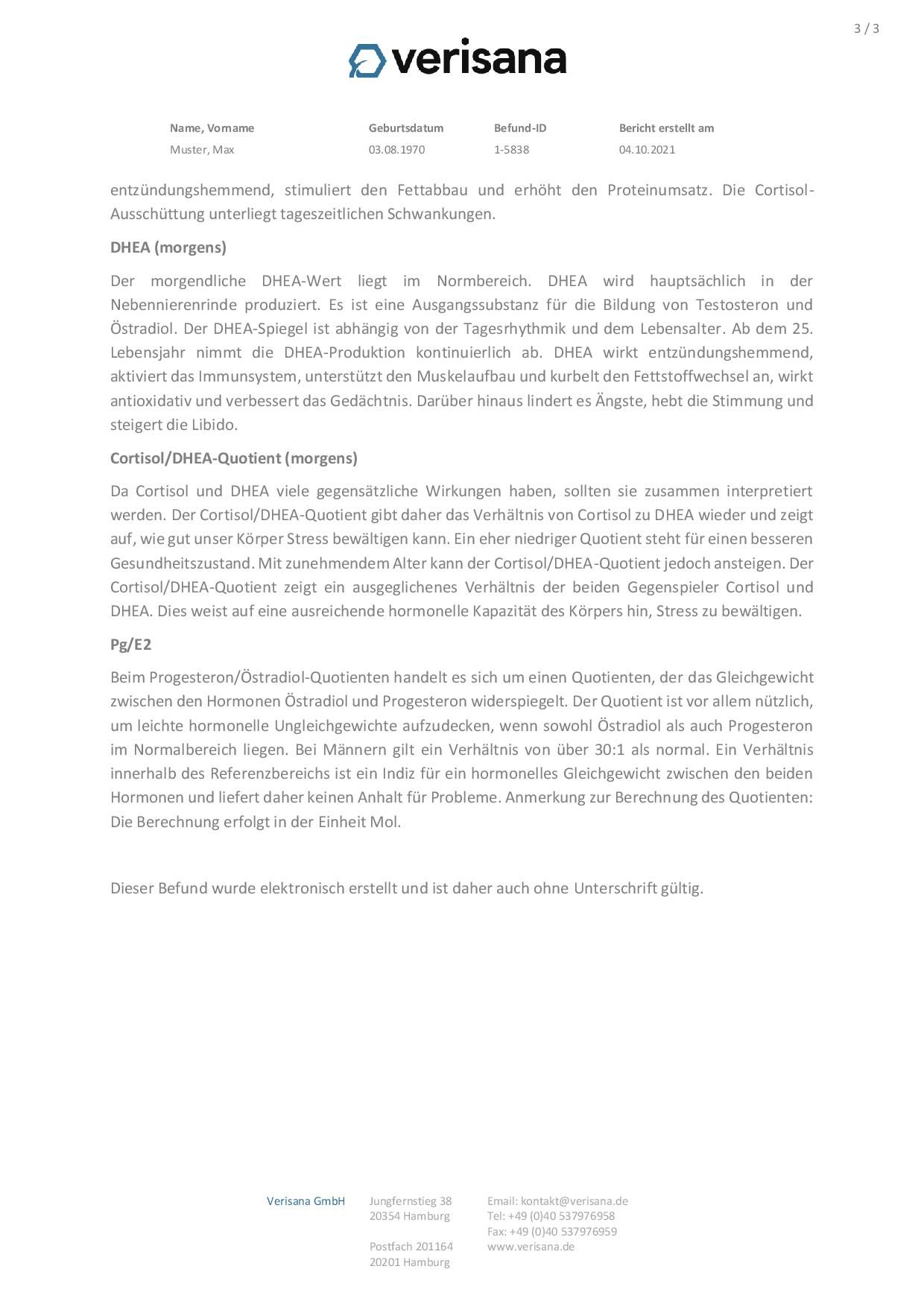 Verisana Hormonprofil Mann