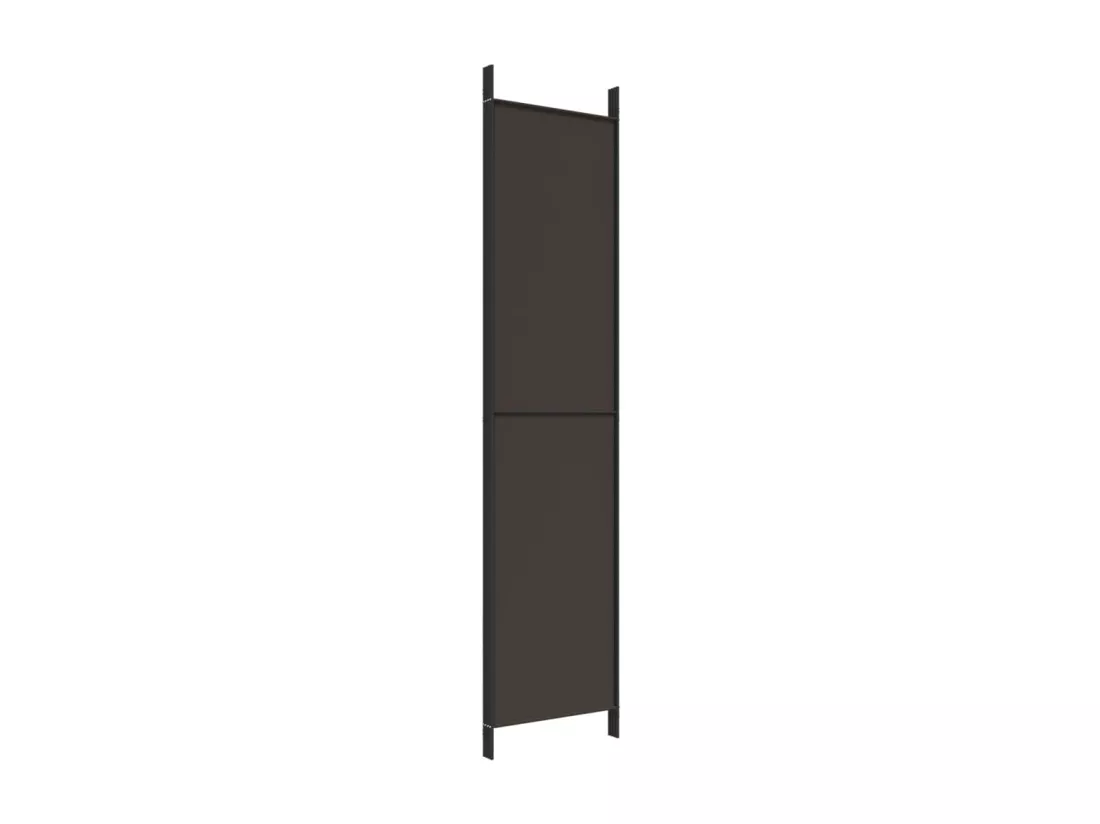 Cloison de séparation 4 panneaux Marron 200x220 cm Tissu