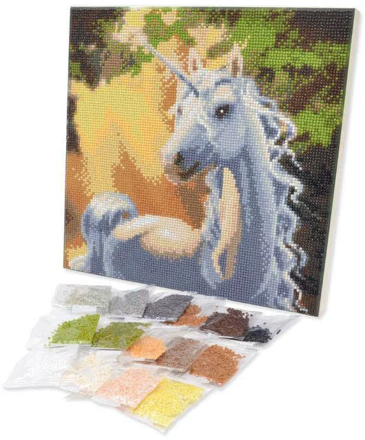 CRYSTAL ART KIT TABLEAU BRODERIE DIAMANT 30X30CM LICORNE
