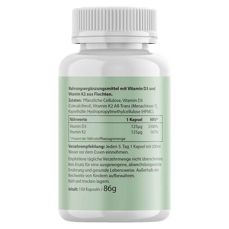 Biotanicals Vitamin D3 + K2 Kapseln, 150 St