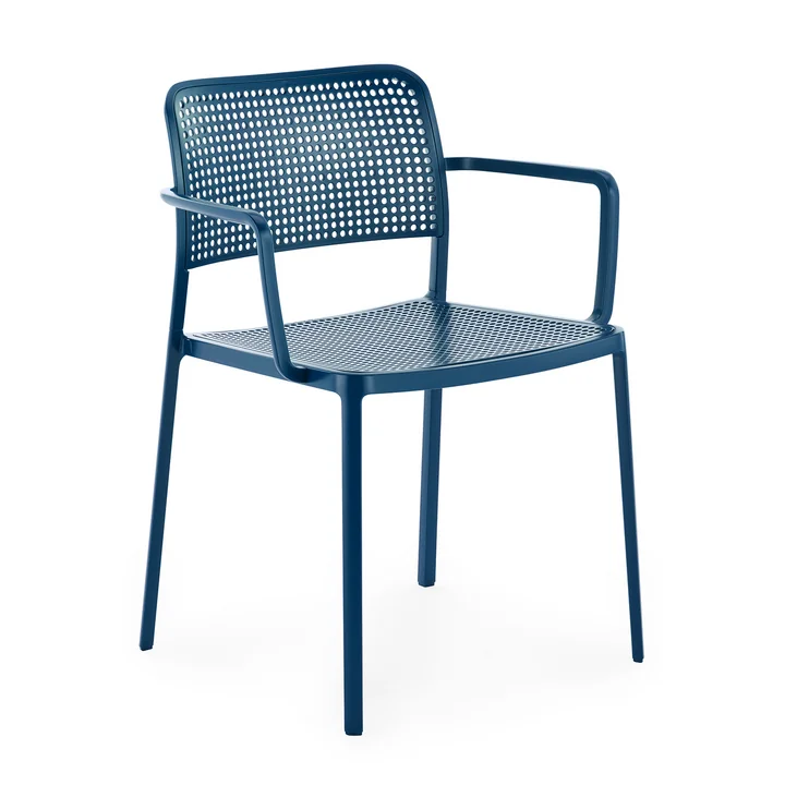 Kartell - Audrey Gartenarmlehnstuhl, blau